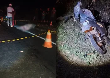 Mulher morre após motocicleta ser atingida por caminhonete na PI-239; motorista foge sem prestar socorro