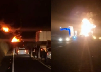 Caminhão-tanque explode após colisão na BR-316 e deixa três feridos no Piauí
