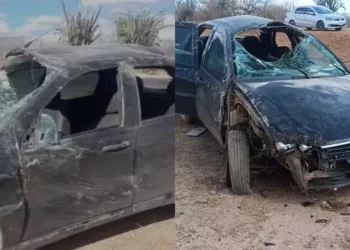 Três estudantes e motorista ficam feridos após carro capotar em ribanceira no Sul do Piauí