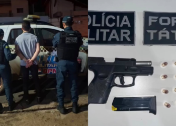 Homem é conduzido à delegacia após exibir pistola durante festival em Picos