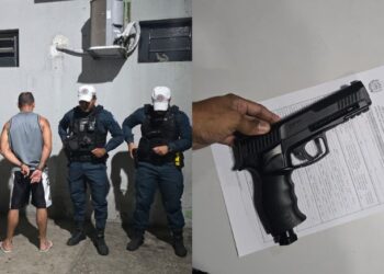 Homem é conduzido pela PM após relatos de ameaças com pistola de pressão em Teresina